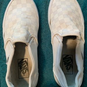 White Checkered Vans Size 7.5